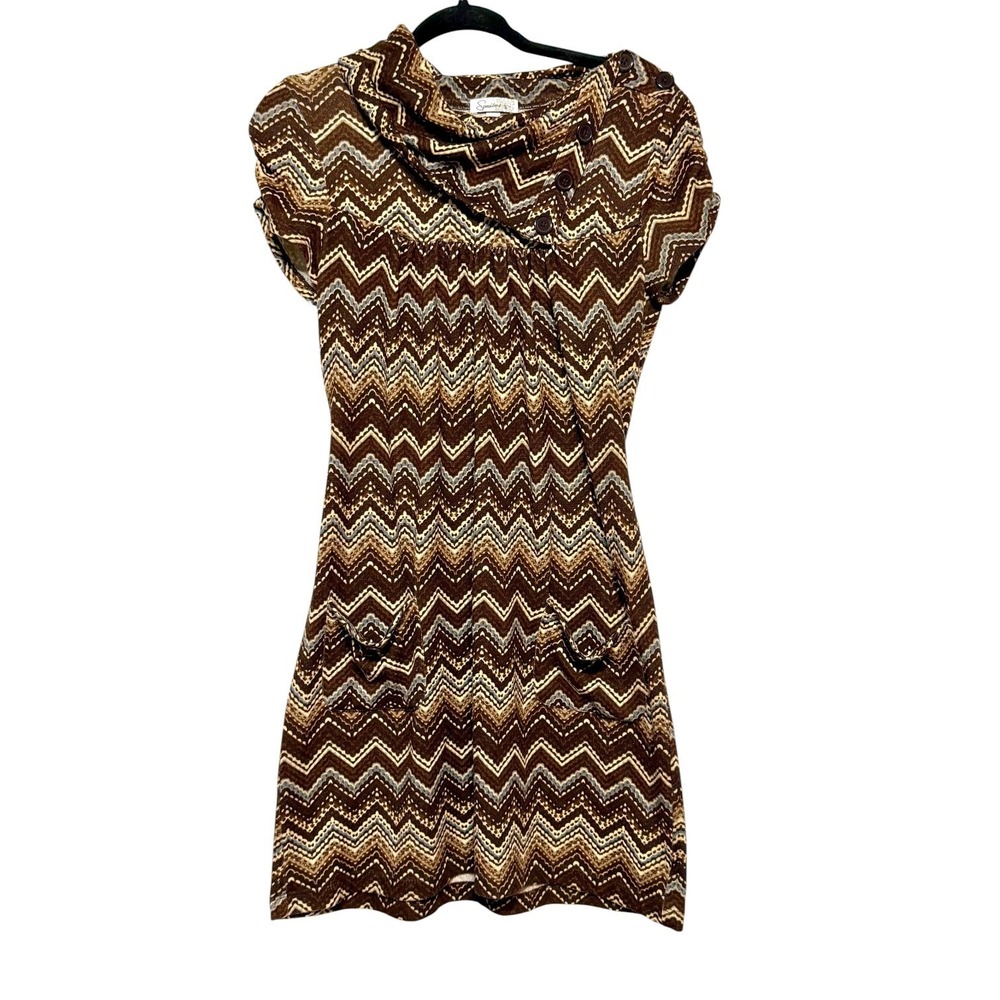 Vintage Speechless Y2K Revival Mini Dress Womens Size M Indie 70s Retro Earthy